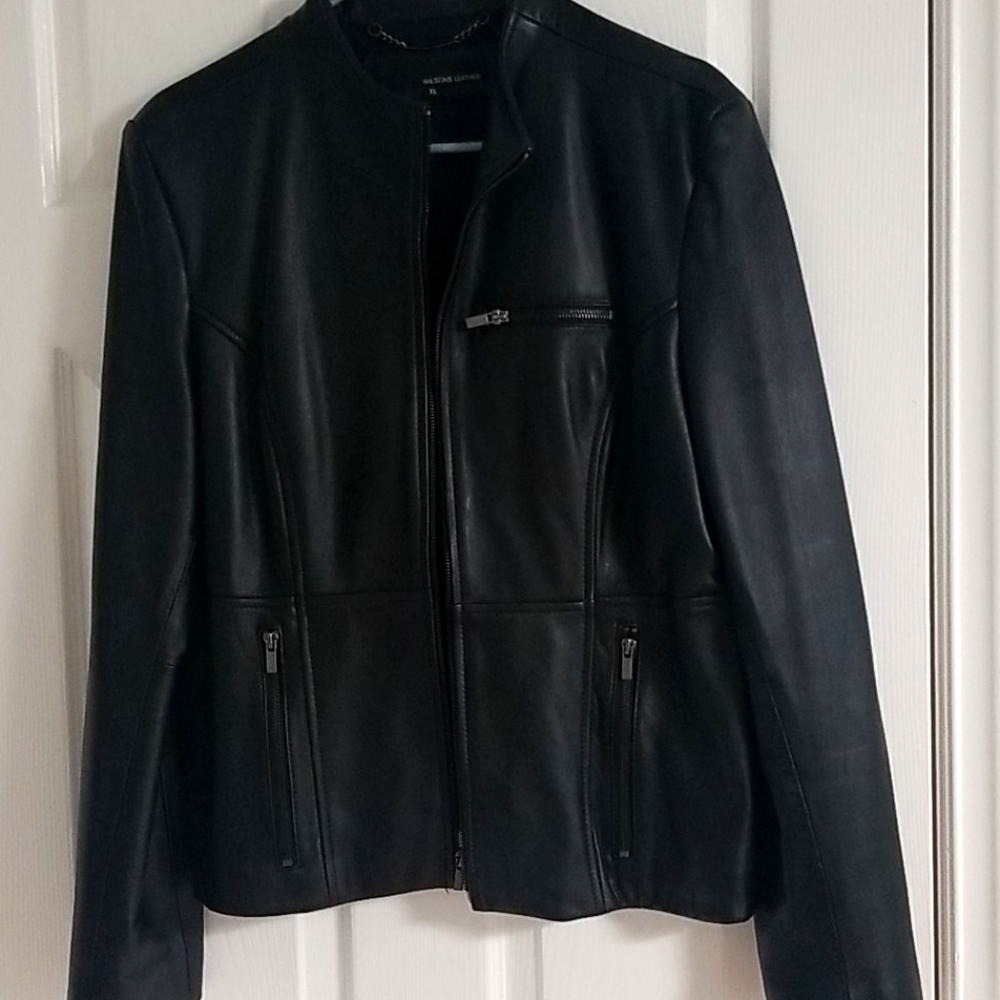 black ladies xl leather jacket